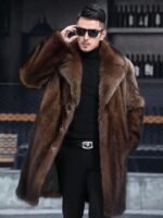 Jaxon Genuine Mink Fur Brown Coat