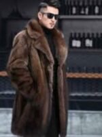 Jaxon Genuine Mink Fur Brown Coat