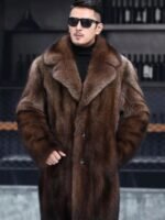 Jaxon Genuine Mink Fur Brown Coat