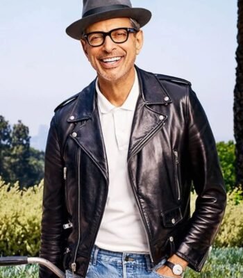 Jeff Goldblum Jurassic World Dominion Black Biker Jacket
