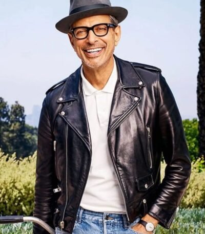 Jeff Goldblum Jurassic World Dominion Black Biker Jacket