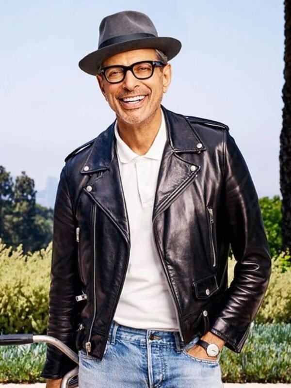 Jeff Goldblum Jurassic World Dominion Black Biker Jacket
