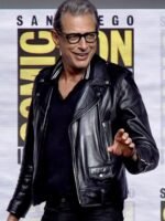 Jeff Goldblum Jurassic World Dominion Black Biker Jacket
