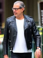 Jeff Goldblum Jurassic World Dominion Black Biker Jacket