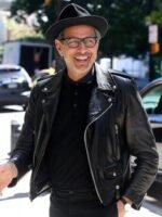 Jeff Goldblum Jurassic World Dominion Black Biker Jacket