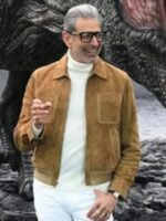 Jeff Goldblum Jurassic World Dominion Brown Suede Jacket