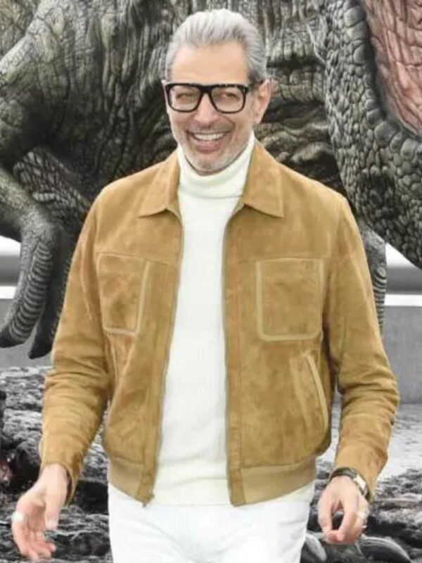 Jeff Goldblum Jurassic World Dominion Brown Suede Jacket
