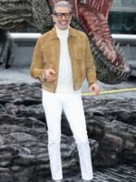 Jeff Goldblum Jurassic World Dominion Brown Suede Jacket