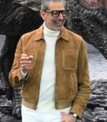 Jeff Goldblum Jurassic World Dominion Brown Suede Jacket
