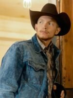 Jefferson White Yellowstone Blue Denim Trucker Jacket