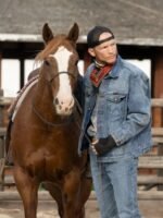 Jefferson White Yellowstone Blue Denim Trucker Jacket