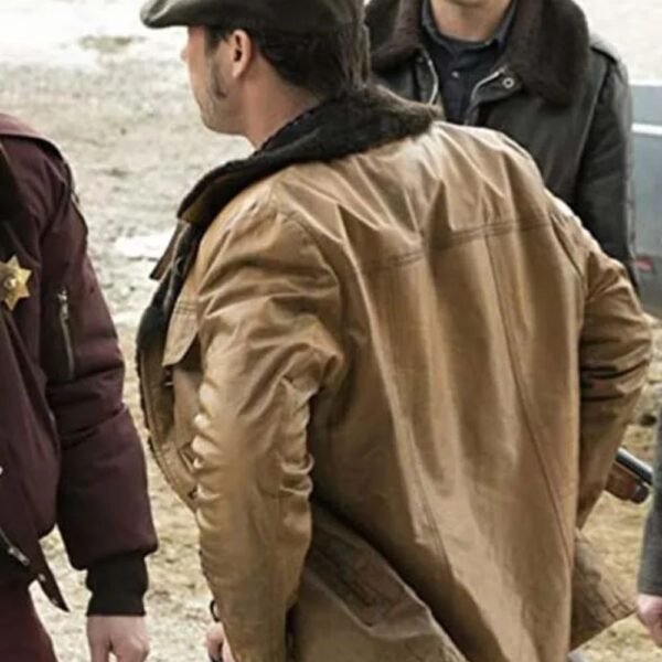 Jeffrey Fargo Dodd Gerhardt Black Fur Collar Leather Jacket