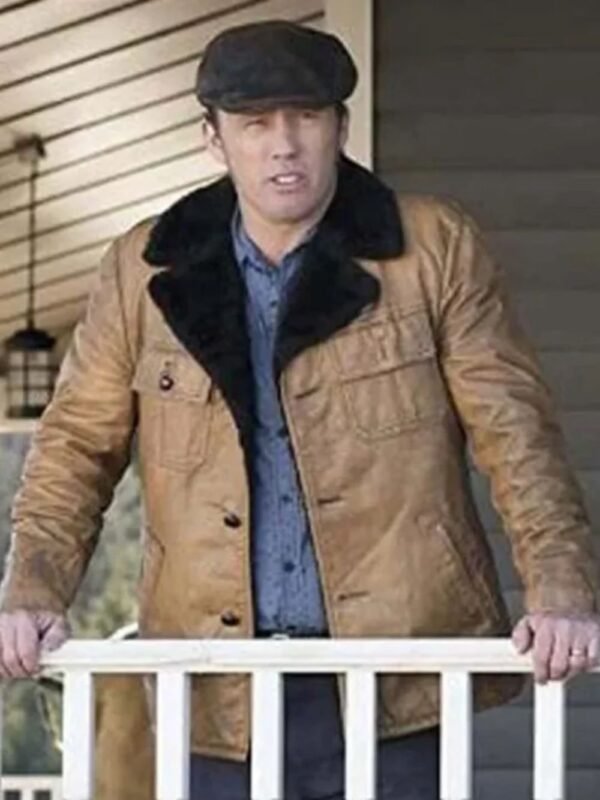 Jeffrey Fargo Dodd Gerhardt Black Fur Collar Leather Jacket