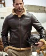 Jenkins Coffee Brown SF Bomber Genuine Leather Jacket