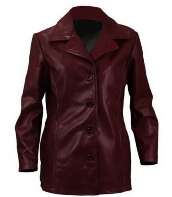 Jennifer Aniston Friends Rachel Green Maroon Leather Jacket