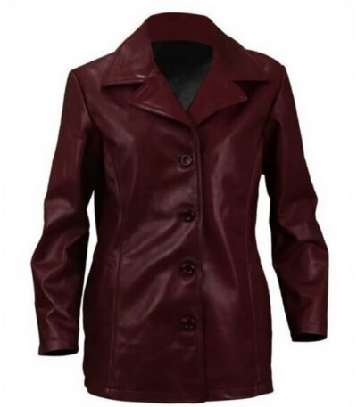 Jennifer Aniston Friends Rachel Green Maroon Leather Jacket