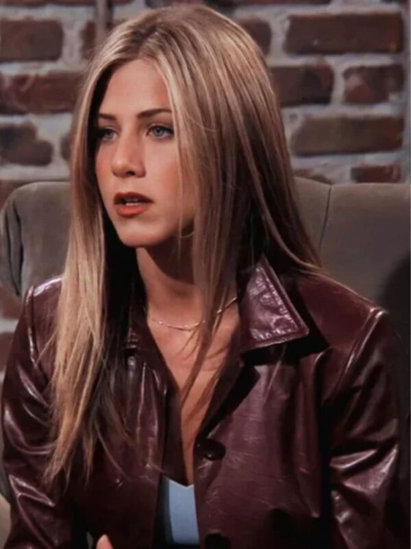 Jennifer Aniston Friends Rachel Green Maroon Leather Jacket