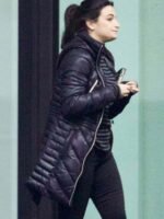 Jenny Slate Venom Dr. Dora Skirth Black Coat
