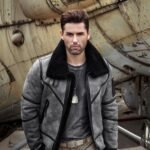 Jeremy Grey Black Shearling Fur SF Bomber Jacket