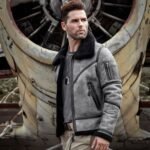 Jeremy Grey Black Shearling Fur SF Bomber Jacket