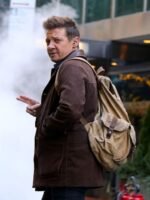 Jeremy Renner Hawkeye Leather Brown Jacket