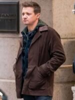 Jeremy Renner Hawkeye Leather Brown Jacket
