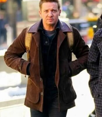 Jeremy Renner Hawkeye Leather Brown Jacket