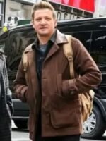 Jeremy Renner Hawkeye Leather Brown Jacket