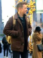 Jeremy Renner Hawkeye Leather Brown Jacket