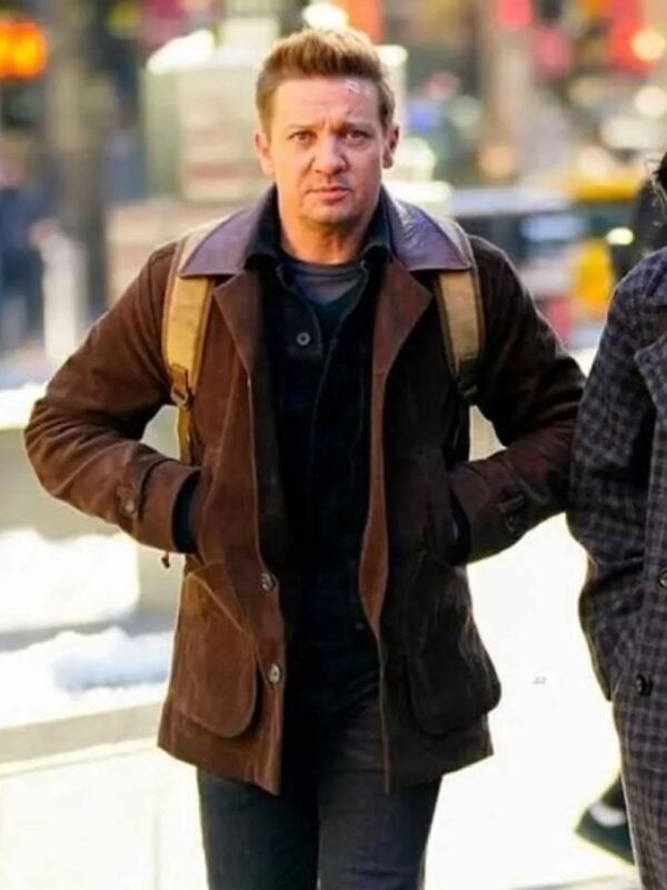 Jeremy Renner Hawkeye Leather Brown Jacket
