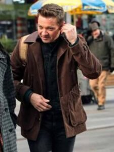 Jeremy Renner Hawkeye Leather Brown Jacket