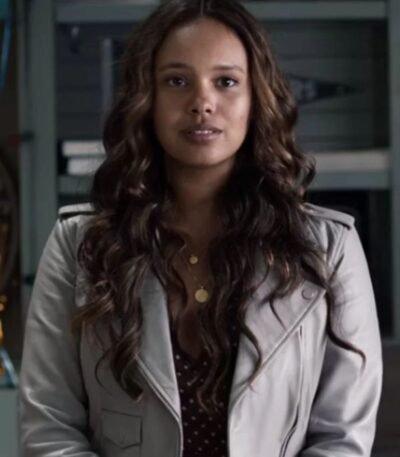 Jessica Davis 13 Reasons Why Grey Leather Jacket