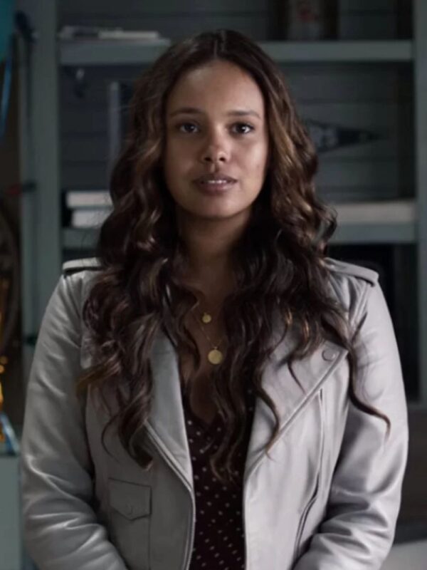 Jessica Davis 13 Reasons Why Grey Leather Jacket