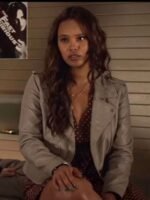 Jessica Davis 13 Reasons Why Grey Leather Jacket