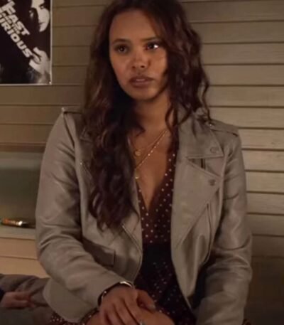 Jessica Davis 13 Reasons Why Grey Leather Jacket