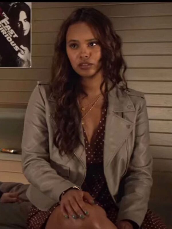 Jessica Davis 13 Reasons Why Grey Leather Jacket