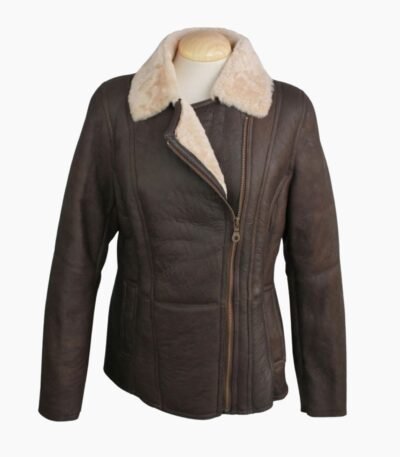Jessica Vegan Aviator Leather Jacket