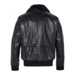 Jethro Black Leather Bomber jacket