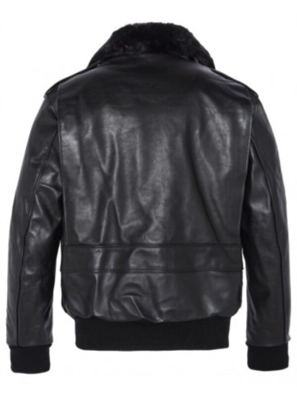 Jethro Black Leather Bomber jacket