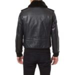 Jethro Black Leather Bomber jacket