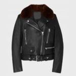 Jillian Black Motorcycle Real Leather Jacket