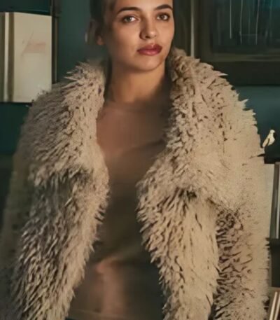 Jodie Comer Killing Eve Villanelle White Faux Fur Jacket