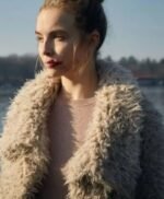 Jodie Comer Killing Eve Villanelle White Faux Fur Jacket