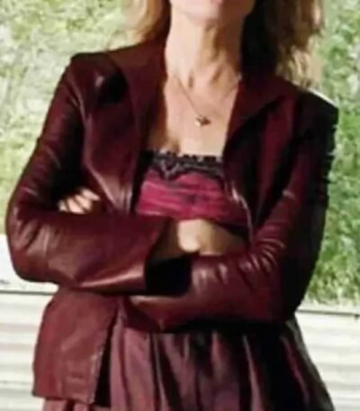 Joelle Carter Justified Ava Crowder Maroon Leather Jacket