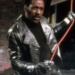 John Shaft 1971 Black Biker Leather Jacket