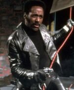 John Shaft 1971 Black Biker Leather Jacket