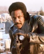John Shaft 1971 Black Biker Leather Jacket