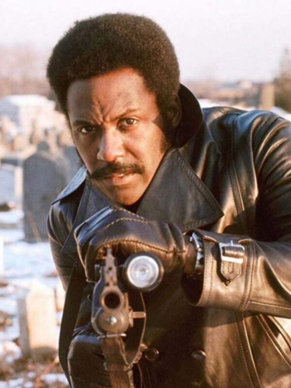John Shaft 1971 Black Biker Leather Jacket
