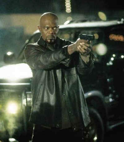 John Shaft 2000 Samuel Jackson Black Leather Jacket