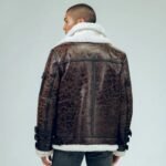 John Triple Belted Cuffs Shearling Leather Jacket